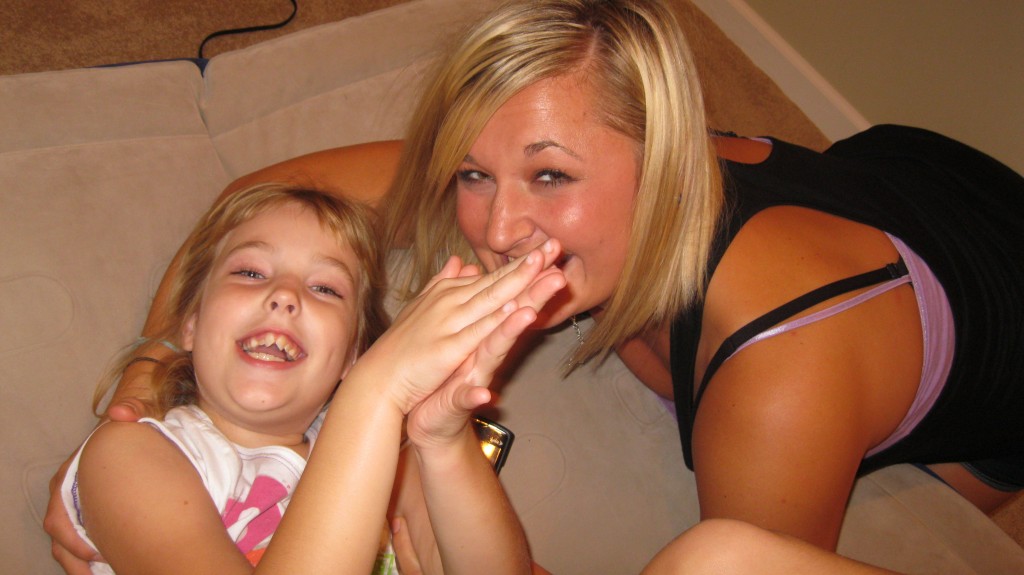 8 year old Maddie with Brittany. 