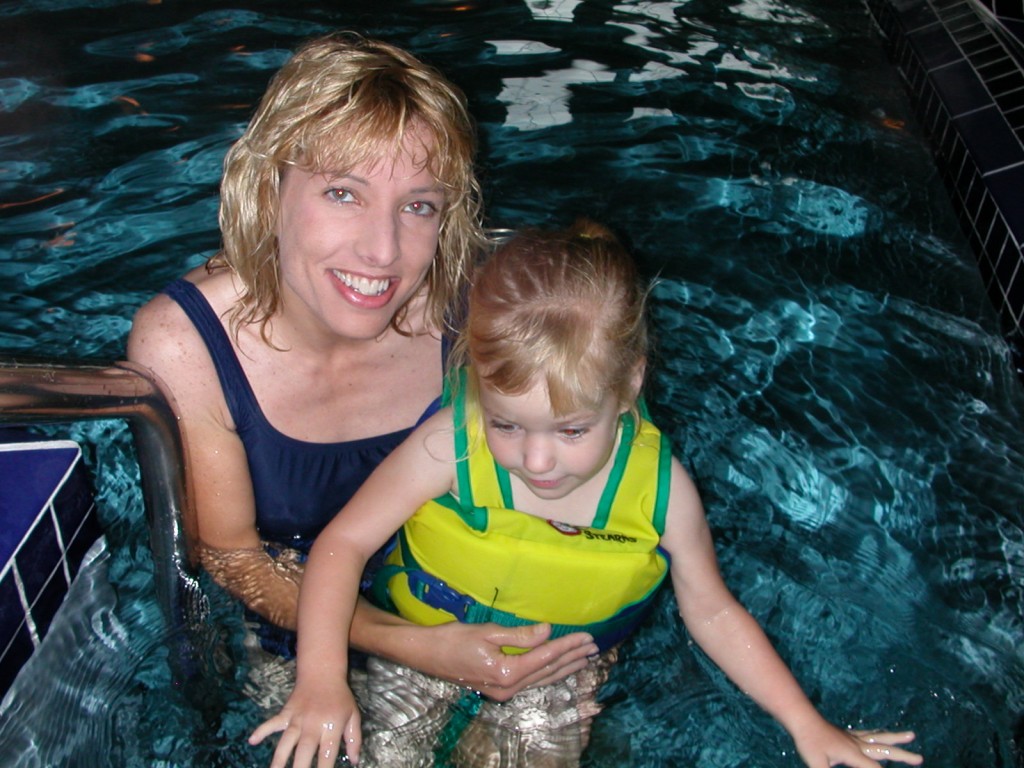 Maddie wore a swim vest in the pool until she was 9. 